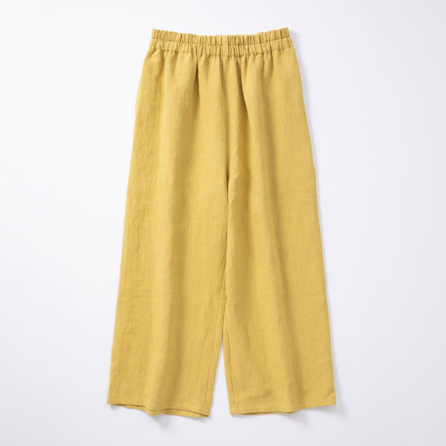厚手麻のワイドパンツ