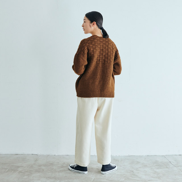 【WEB限定】綿ウールデニムのワイドパンツ 生成