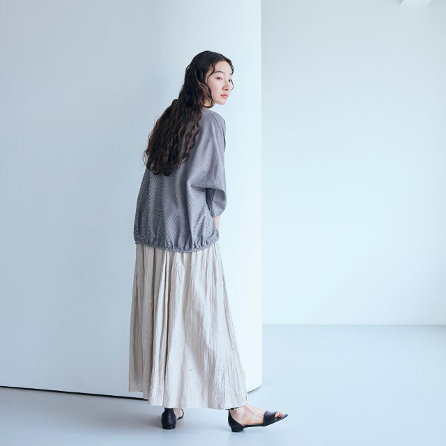 麻の皺(しわ)　ロングスカート