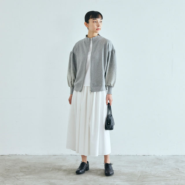 綿サテンのギャザースカート