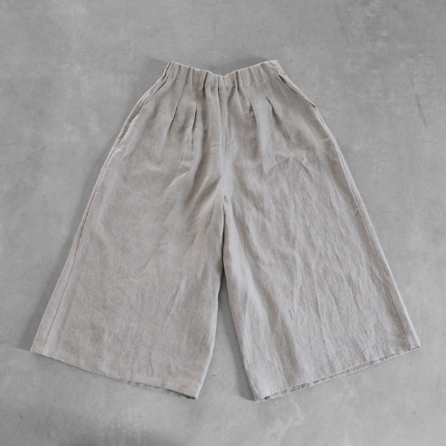 シャトルリネンスカートパンツ　きなり　フリーサイズ