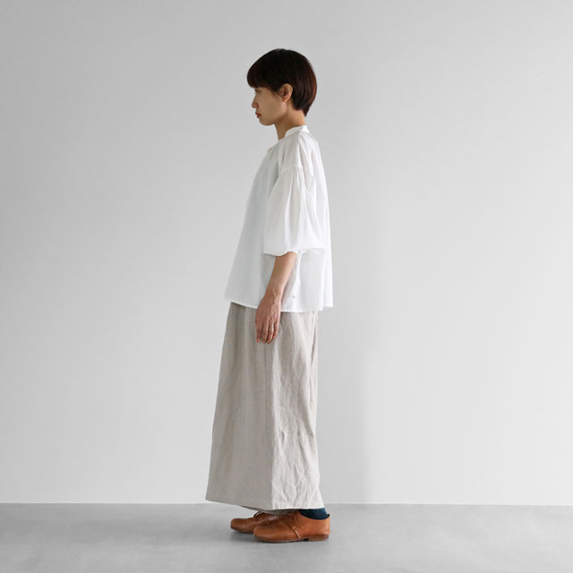 シャトルリネンスカートパンツ　きなり　フリーサイズ