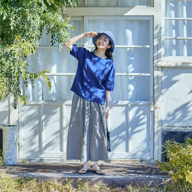 高島ちぢみのキュロットパンツ｜衣料品｜中川政七商店 公式サイト