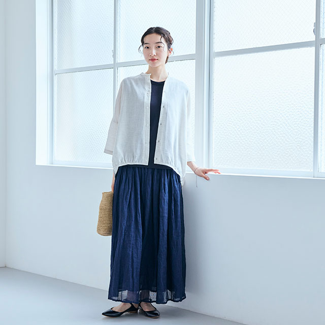 日本全国送料無料商品 | 特集 | 麻のかや織 ギャザースカート｜衣料品｜中川政七商店 公式サイト パンツ