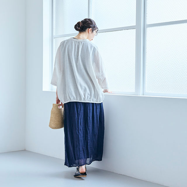 麻のかや織 ギャザースカート｜衣料品｜中川政七商店 公式サイト