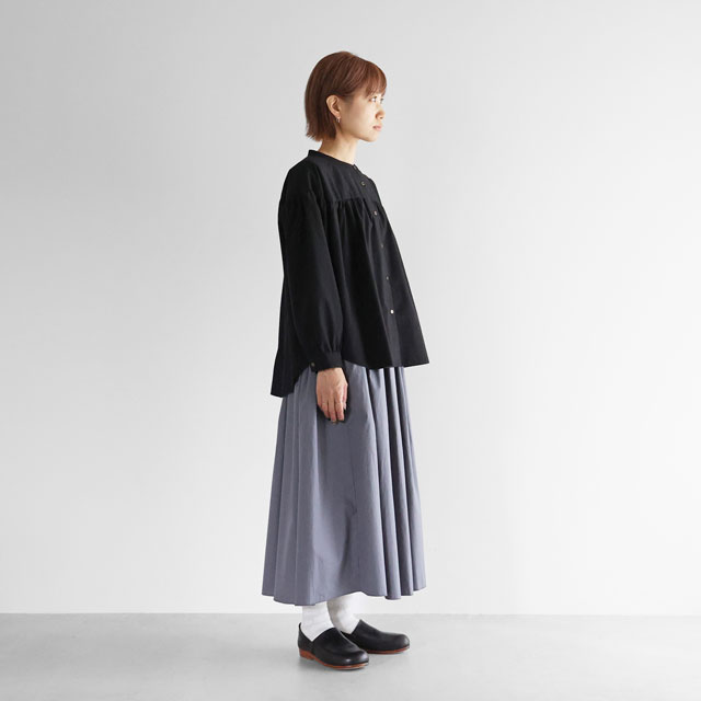 ギザコットンブロードロングスカート ダークネイビー F