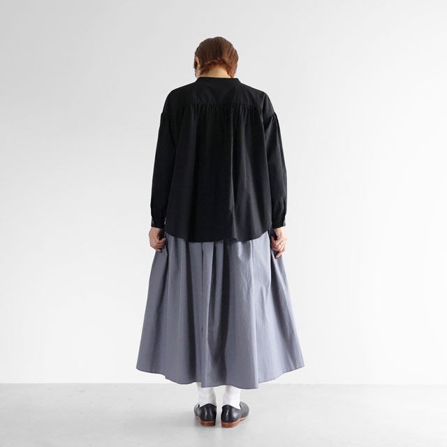 ギザコットンブロードロングスカート ダークネイビー F