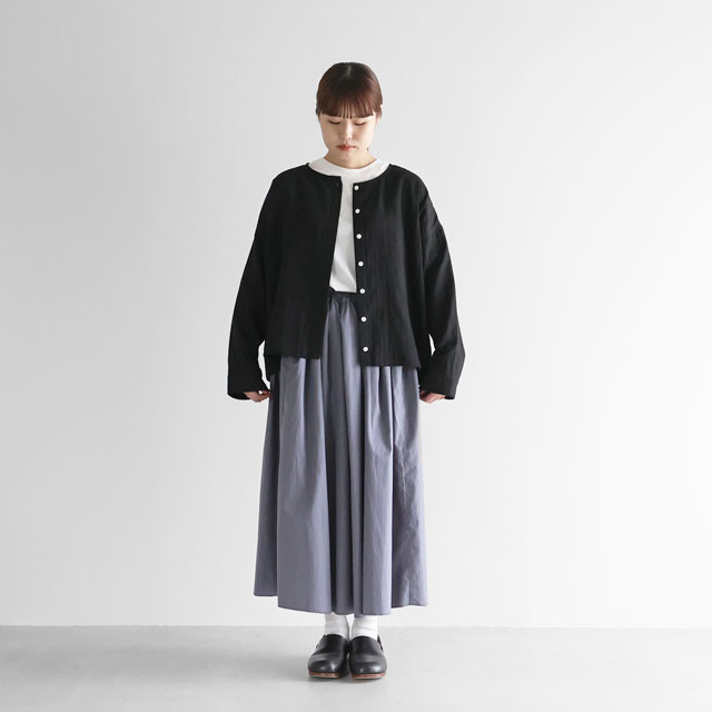 ギザコットンブロードロングスカート ダークネイビー F