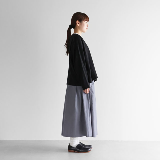 ギザコットンブロードロングスカート ダークネイビー F