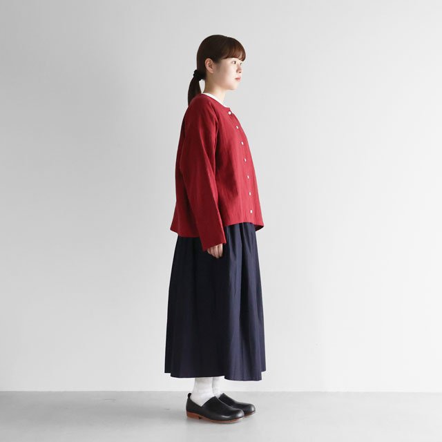 ギザコットンブロードロングスカート ダークネイビー F