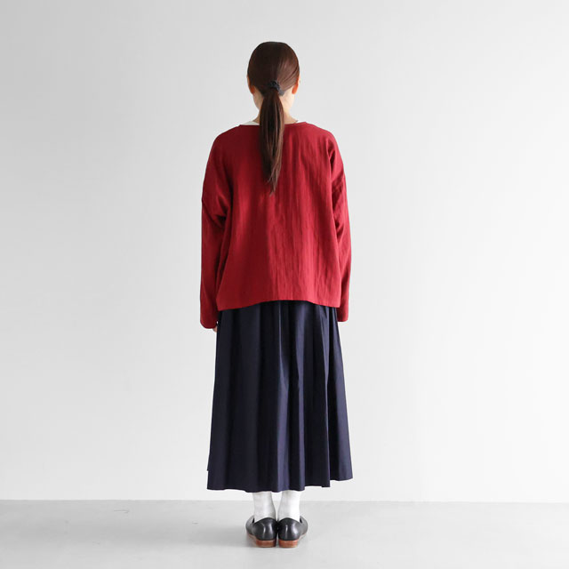 ギザコットンブロードロングスカート ダークネイビー F