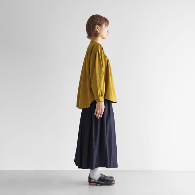 ギザコットンブロードロングスカート ダークネイビー F