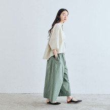 中川政七商店 パンツ 麻 リネン キュロットパンツ ウエストゴム