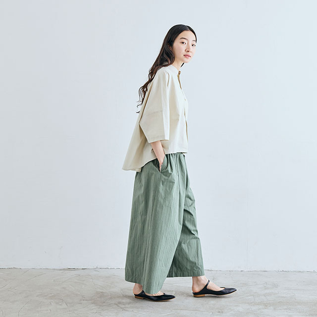上品 リング糸ドビー ロングキュロット｜衣料品｜中川政七商店 公式サイト パンツ