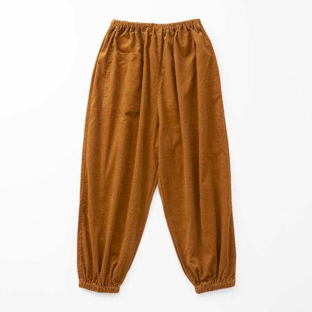 細コールのもんぺパンツ　茶