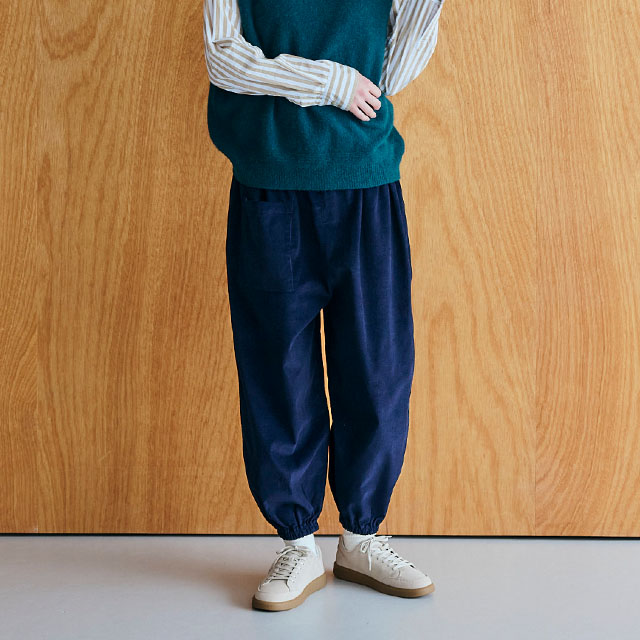 細コールのもんぺパンツ