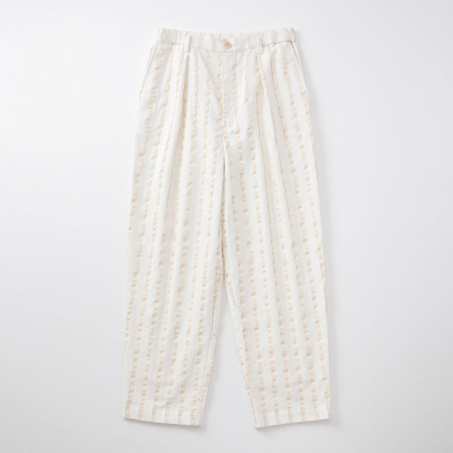 布ぬのパンツ　テーパード　アルパカストライプ