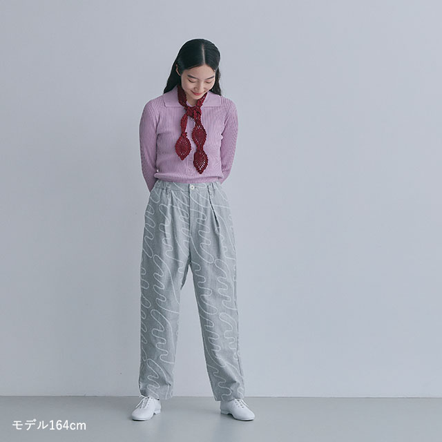 布ぬのパンツ テーパード 羽モール刺繍｜衣料品｜中川政七商店