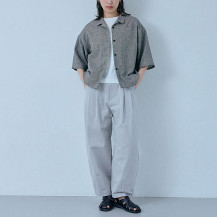 高密度コットンのコクーンパンツ