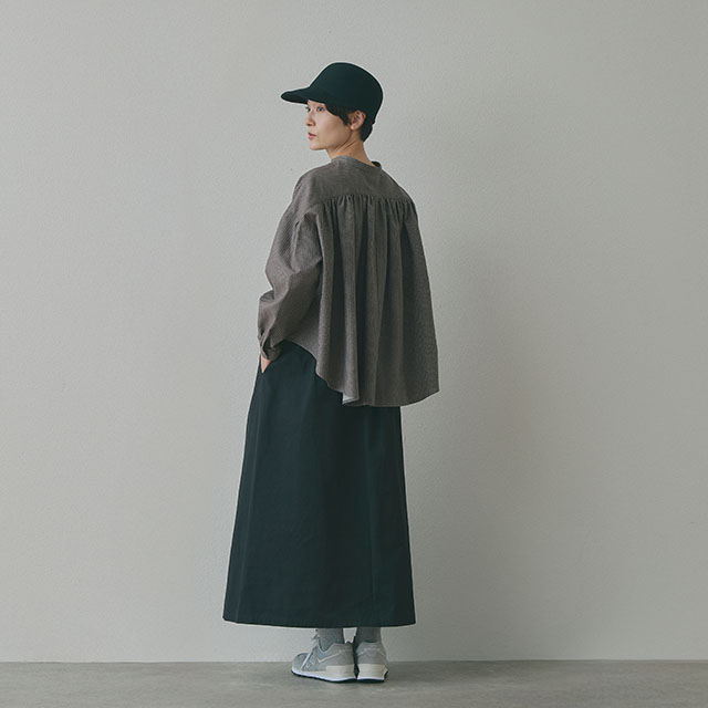 高密度コットンのAラインスカート