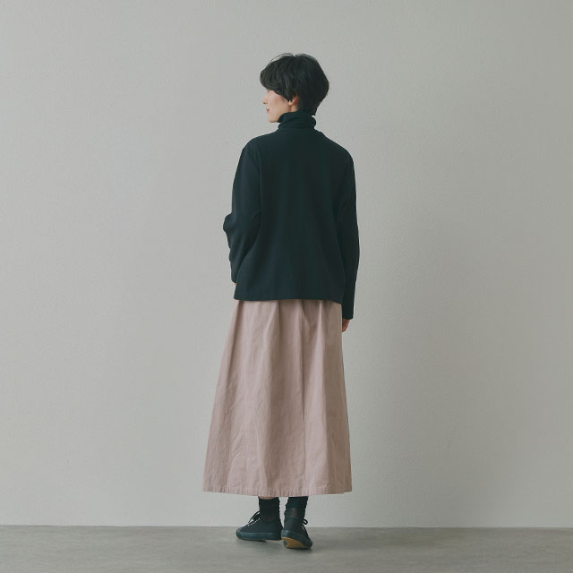 美品　中川政七商店　コットンリネンフレアスカート　ギャザー　上品　清涼感　綿麻 美品 中川政七商店 コットンリネンフレアスカート ギャザー 上品