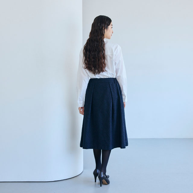 ジャカード織のスカート 菱紋