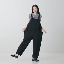 【WEB限定】たっつけサロペット 黒