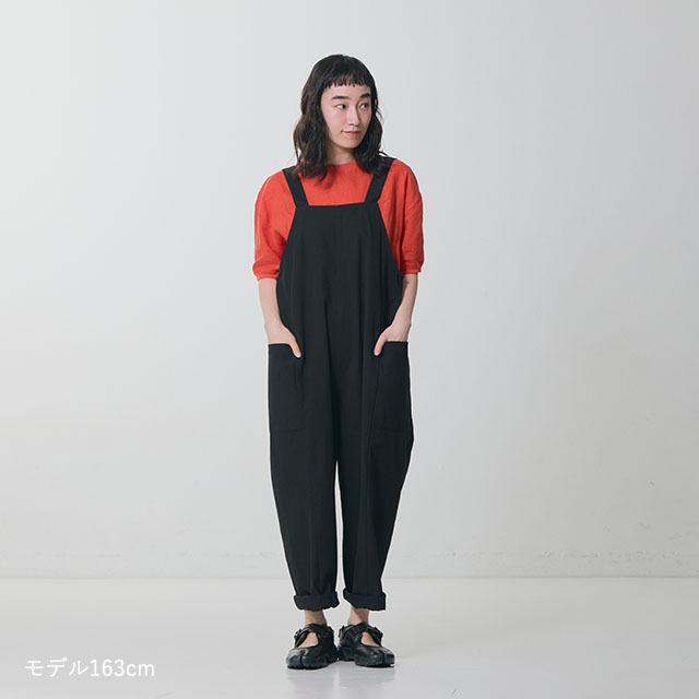 【WEB限定】たっつけサロペット 黒
