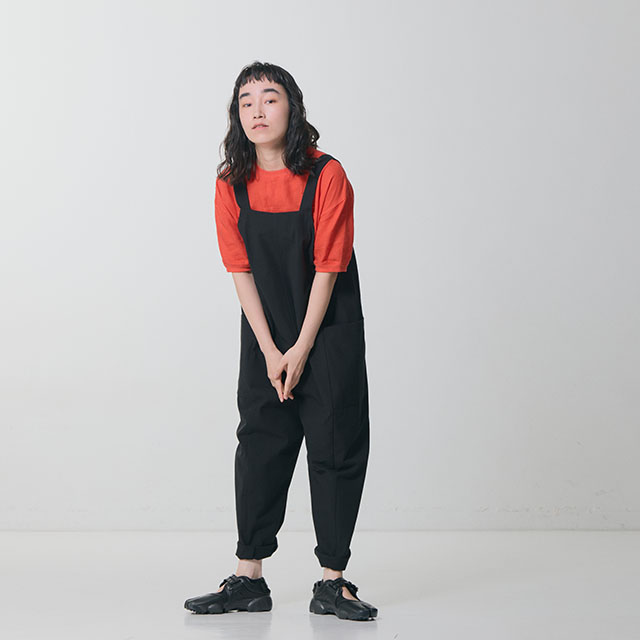 【WEB限定】たっつけサロペット 黒