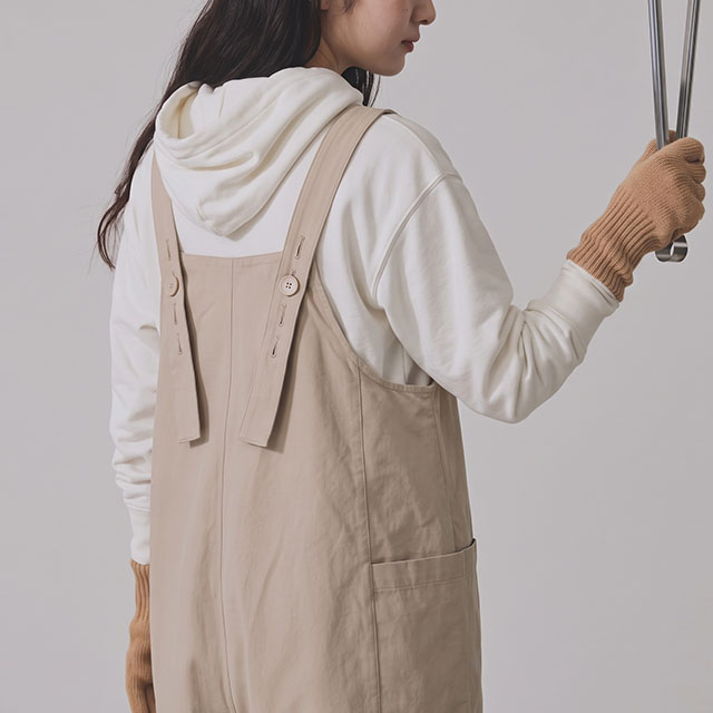 【WEB限定】たっつけサロペット グレージュ