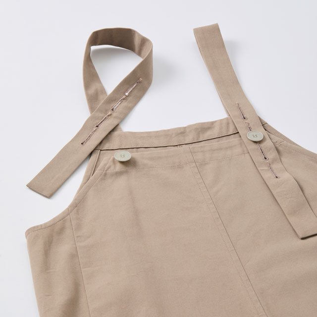 【WEB限定】たっつけサロペット グレージュ