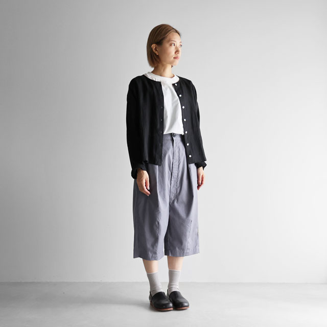 ギザコットンブロード8分丈パンツ　グレー　F