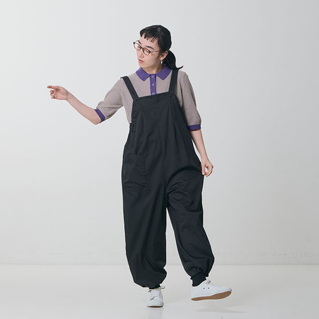 【WEB限定】もんぺサロペット 黒