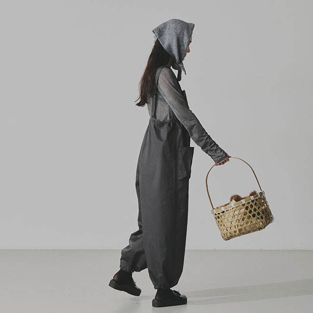 【WEB限定】もんぺサロペット チャコール