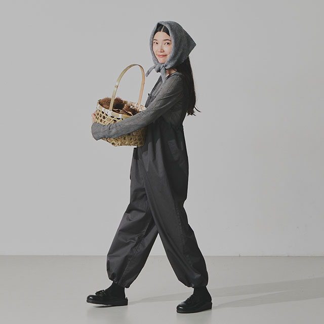 【WEB限定】もんぺサロペット チャコール