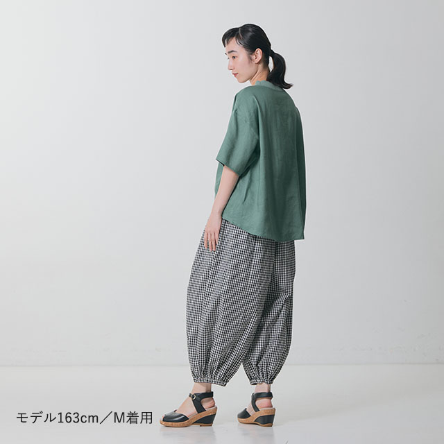【WEB限定】ちょうちんもんぺパンツ　チェック