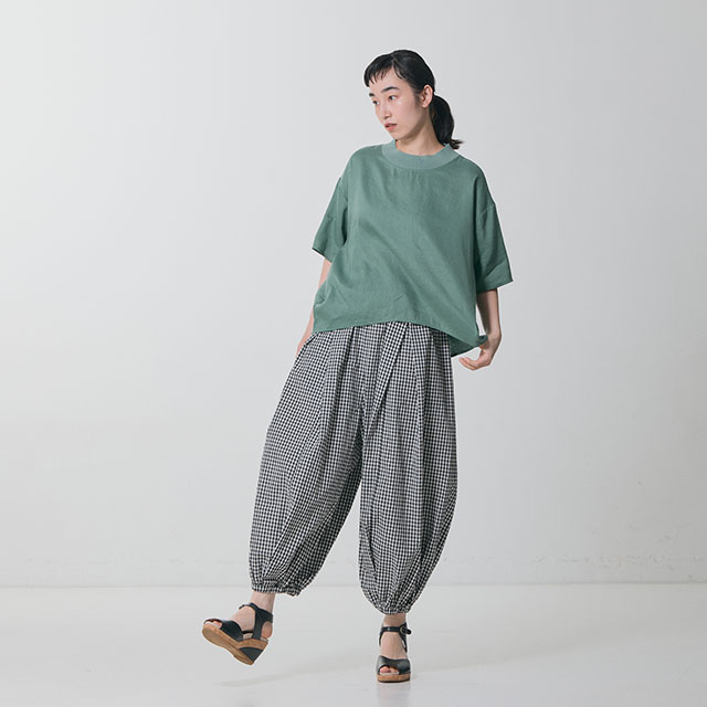 【WEB限定】ちょうちんもんぺパンツ　チェック