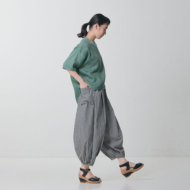 【WEB限定】ちょうちんもんぺパンツ　チェック