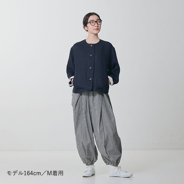 【WEB限定】ちょうちんもんぺパンツ　チェック