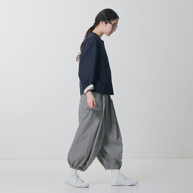 【WEB限定】ちょうちんもんぺパンツ　チェック
