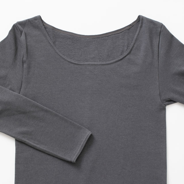 コットンシルク　ロングスリーブカットソー charcoal