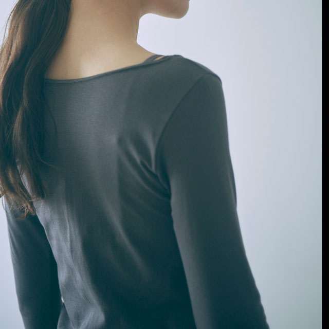 コットンシルク　ロングスリーブカットソー charcoal
