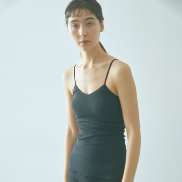 スーピマコットン パッド付キャミ グレージュ