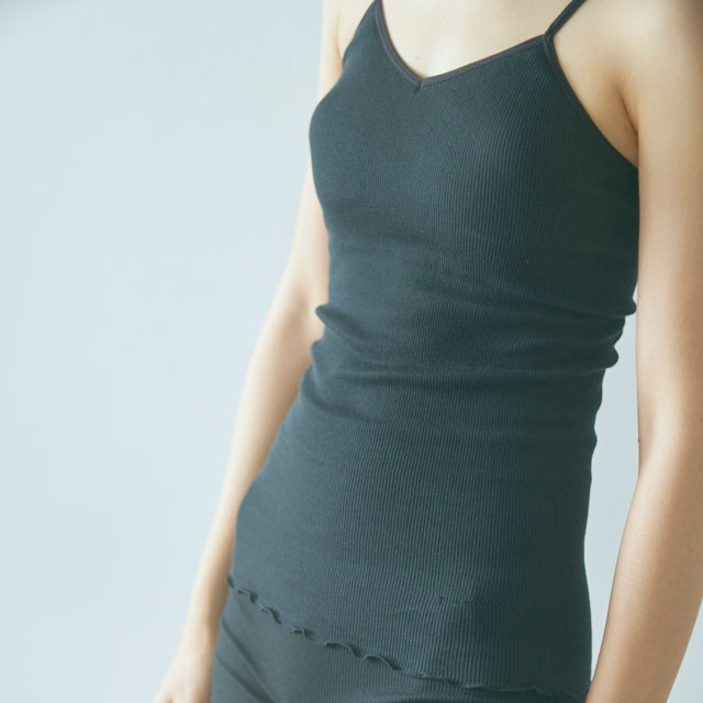 スーピマコットン パッド付キャミ グレージュ