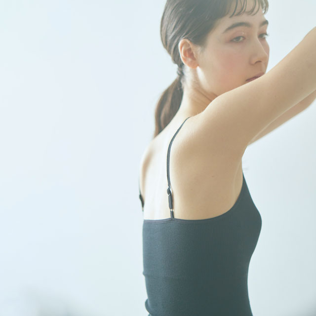 スーピマコットン パッド付キャミ