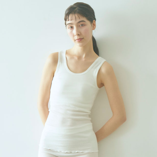 スーピマコットン　パッド付タンク オフ