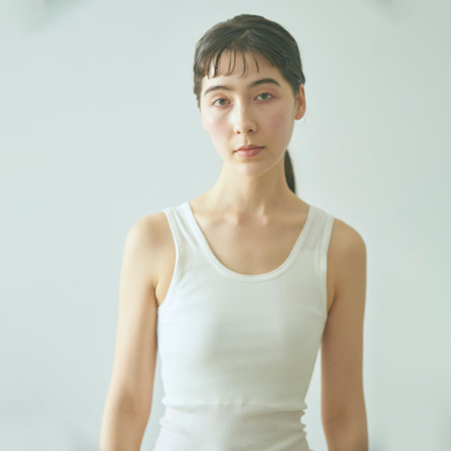 スーピマコットン　パッド付タンク オフ