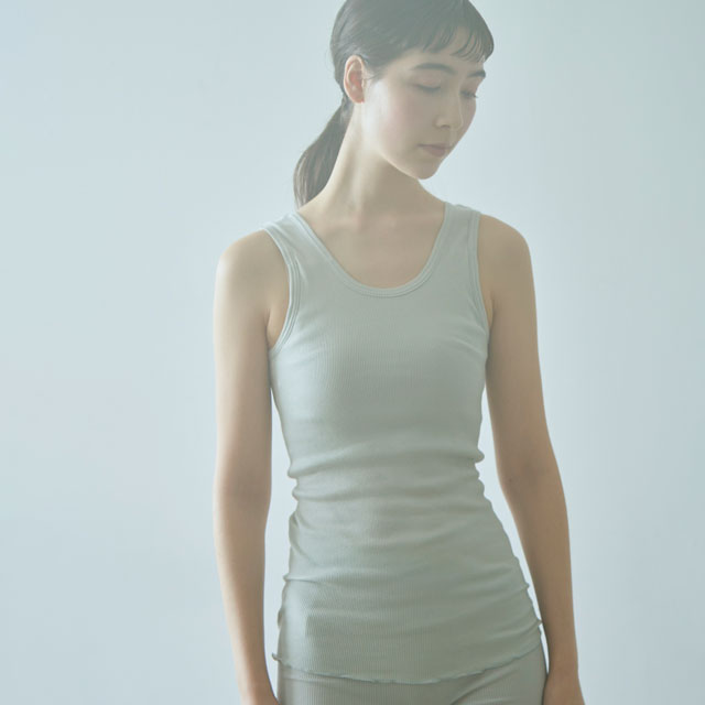 スーピマコットン　パッド付タンク オフ