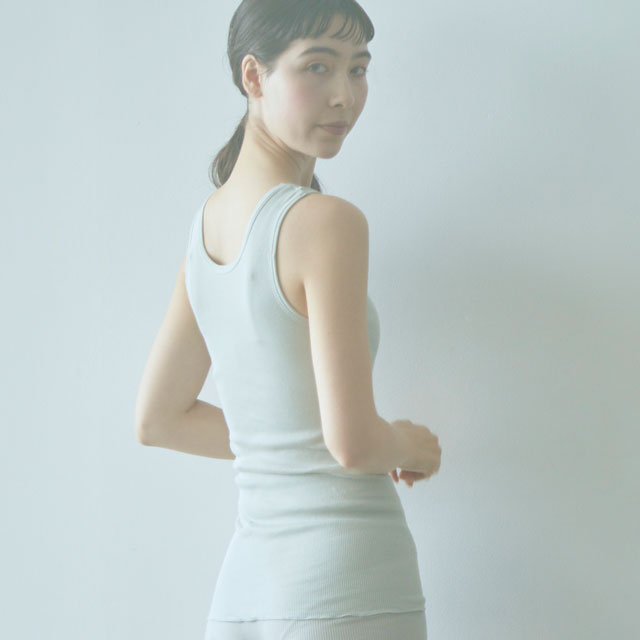 スーピマコットン　パッド付タンク オフ