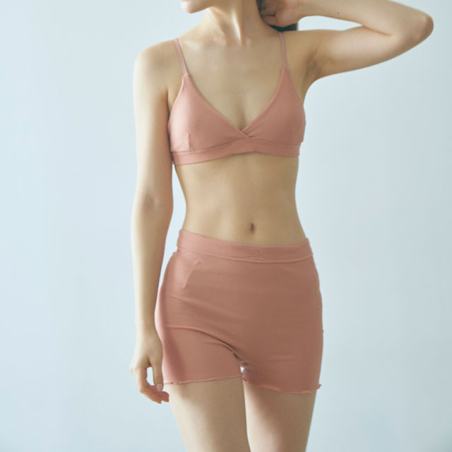 スーピマコットン　インナーパンツ　2分丈 シャーベットオレンジ 2分丈